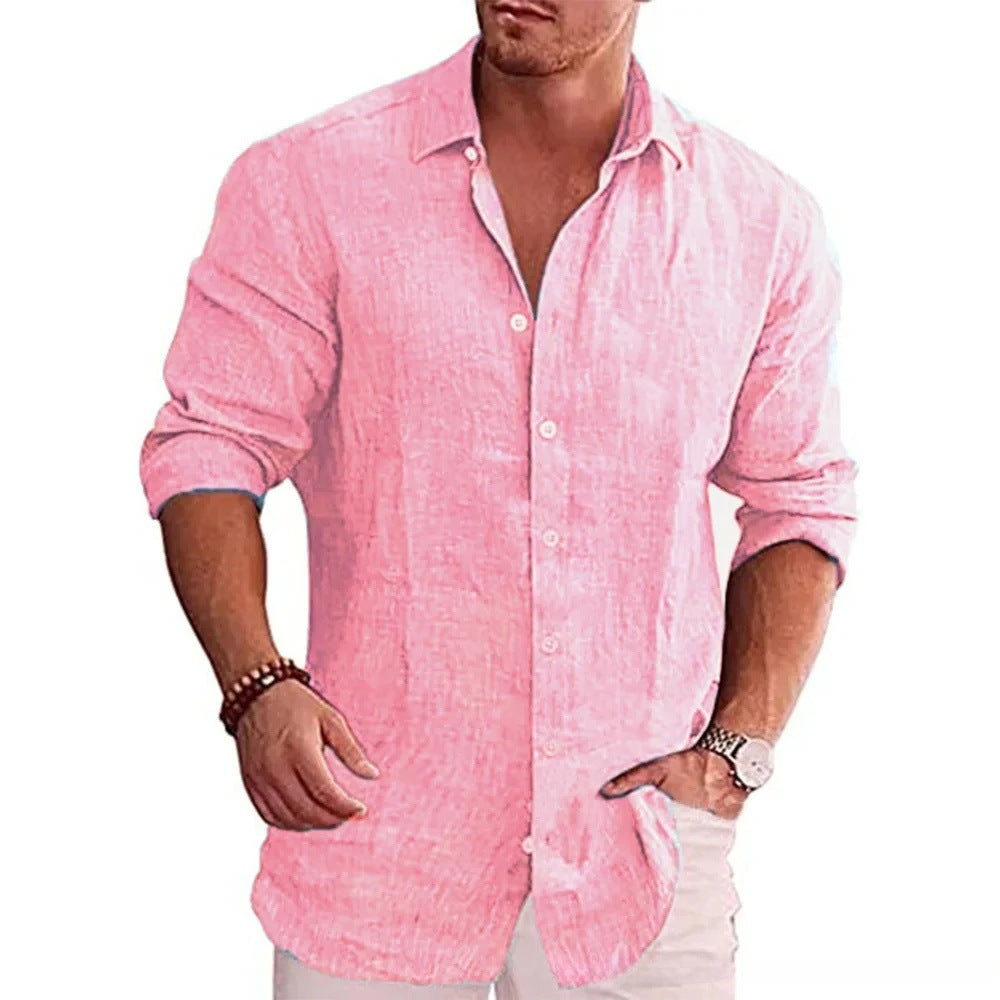 Men’s Loose-Fit Cardigan – Solid Color, Long Sleeve, Casual Leisure Wear - Daily Goods