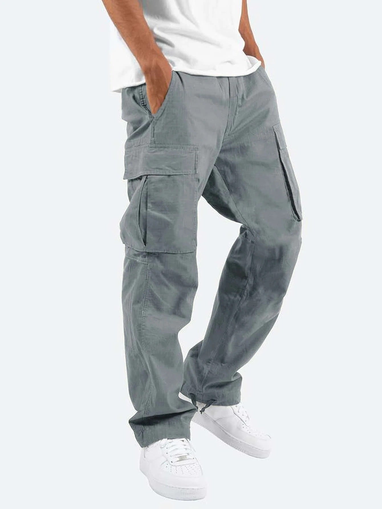 Men’s Straight-Leg Pants – Commuter Style, Polyester Fabric, Multiple Colors & Sizes - Daily Goods