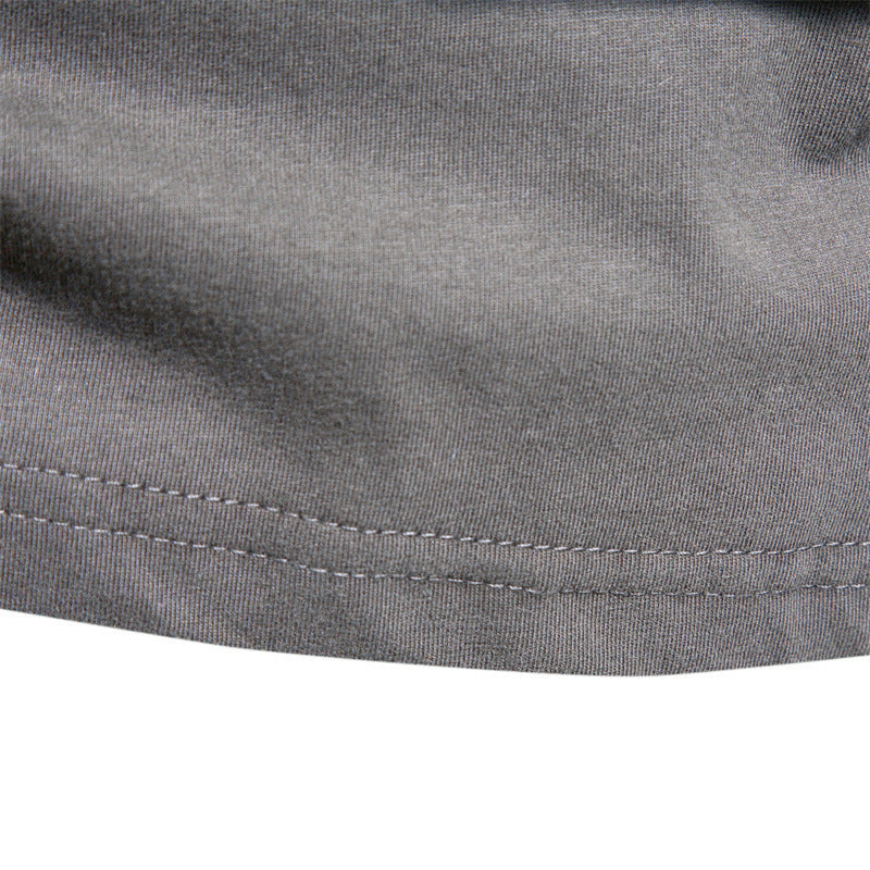 Men’s Solid Color Cotton T-Shirt – Casual Long Sleeve Leisure Top for Men - Daily Goods