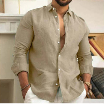 Men’s Cotton-Linen Blend Shirt – Wrinkle-Free, Casual Summer Wear, Short & Long Sleeve Options - Daily Goods