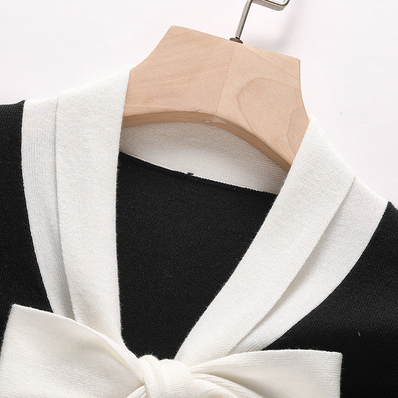 French Style Artistic Simple Professional Style Long Sleeve Tie Top - Daily Goods