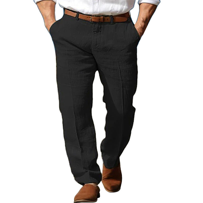 Men’s Linen Business Formal Pants – Straight Fit Trousers Office Wear - Daily Goods