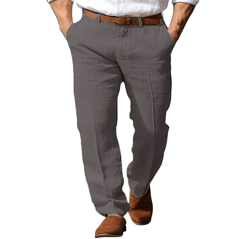 Men’s Linen Business Formal Pants – Straight Fit Trousers Office Wear - Daily Goods