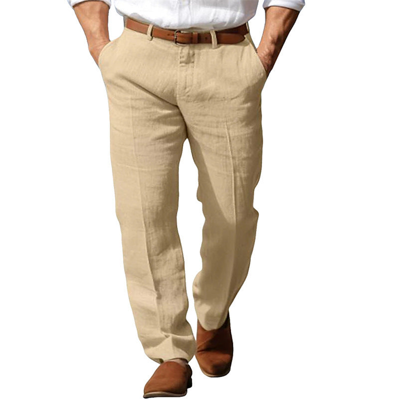 Men’s Linen Business Formal Pants – Straight Fit Trousers Office Wear - Daily Goods