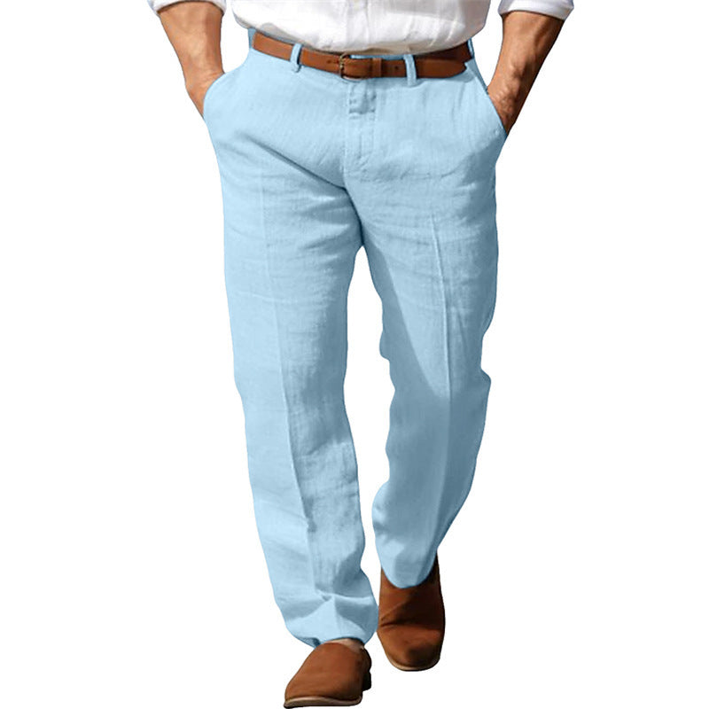 Men’s Linen Business Formal Pants – Straight Fit Trousers Office Wear - Daily Goods