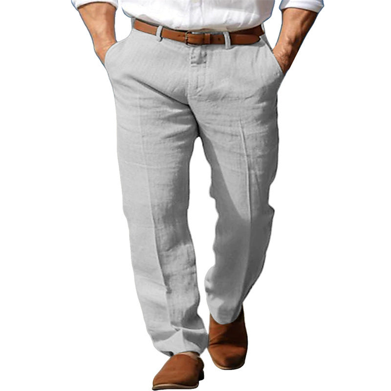 Men’s Linen Business Formal Pants – Straight Fit Trousers Office Wear - Daily Goods