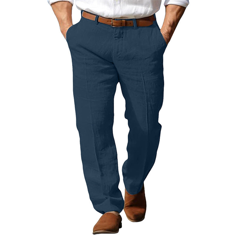 Men’s Linen Business Formal Pants – Straight Fit Trousers Office Wear - Daily Goods