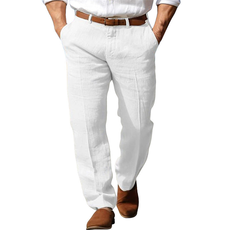 Men’s Linen Business Formal Pants – Straight Fit Trousers Office Wear - Daily Goods