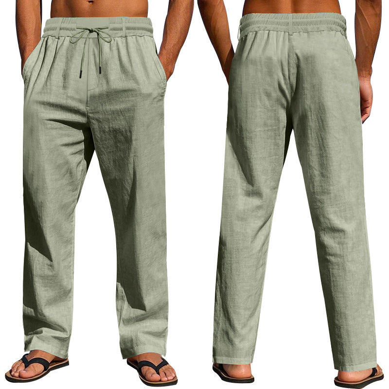 Men’s Linen Pants – Breathable Summer Trousers with Micro Elasticity, Casual Loose Fit - Daily Goods