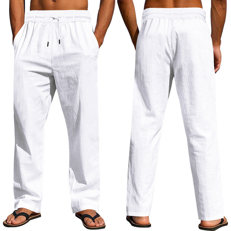 Men’s Linen Pants – Breathable Summer Trousers with Micro Elasticity, Casual Loose Fit - Daily Goods