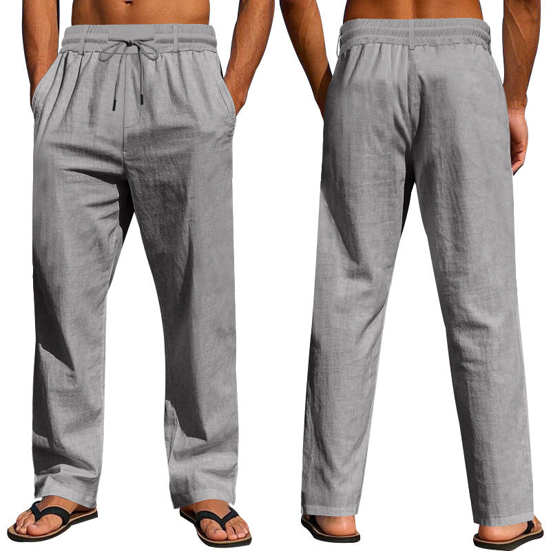 Men’s Linen Pants – Breathable Summer Trousers with Micro Elasticity, Casual Loose Fit - Daily Goods
