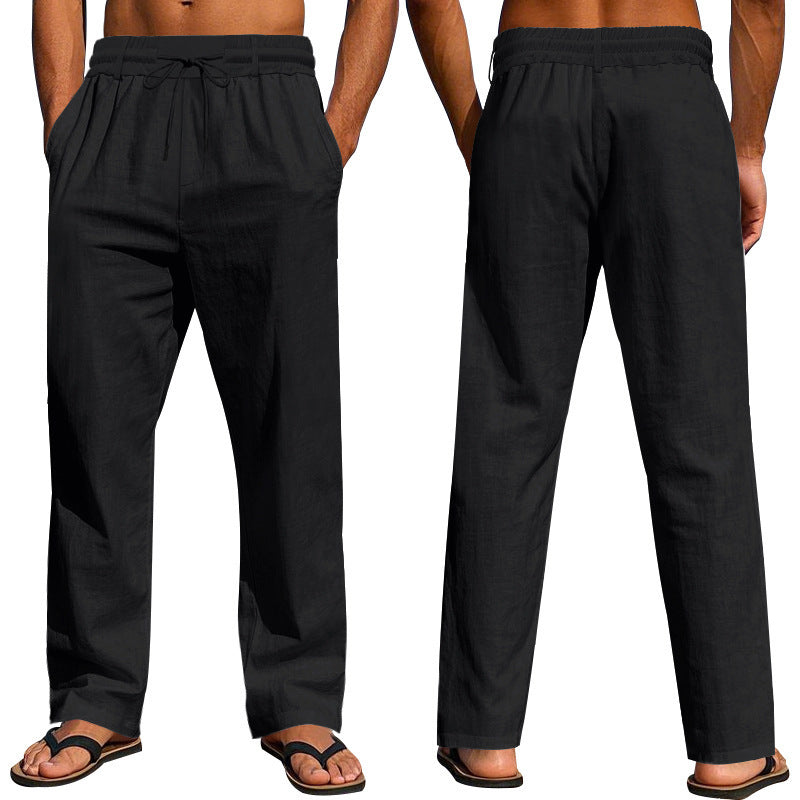 Men’s Linen Pants – Breathable Summer Trousers with Micro Elasticity, Casual Loose Fit - Daily Goods