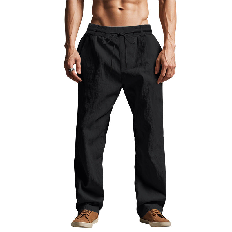 Men’s Linen Pants – Breathable Summer Trousers with Micro Elasticity, Casual Loose Fit - Daily Goods