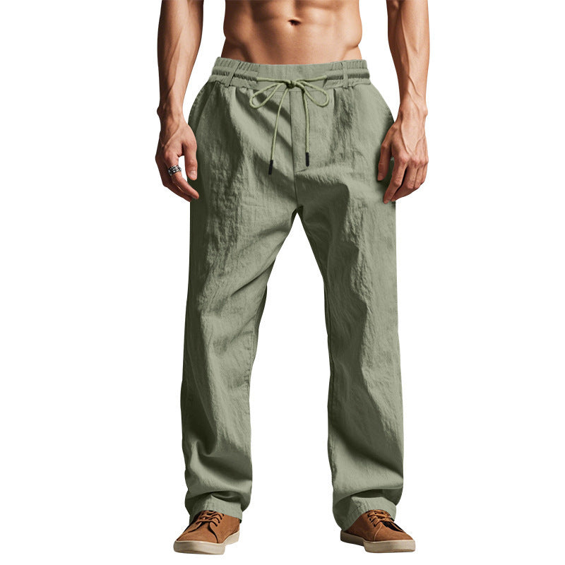 Men’s Linen Pants – Breathable Summer Trousers with Micro Elasticity, Casual Loose Fit - Daily Goods