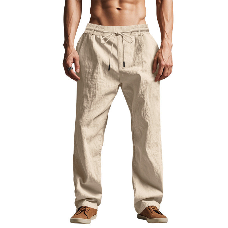 Men’s Linen Pants – Breathable Summer Trousers with Micro Elasticity, Casual Loose Fit - Daily Goods