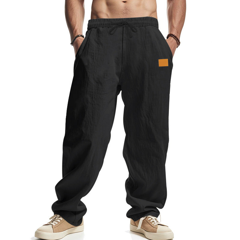 Men’s Linen Pants – Mid-Waist, Solid Color, Casual Summer Trousers - Daily Goods