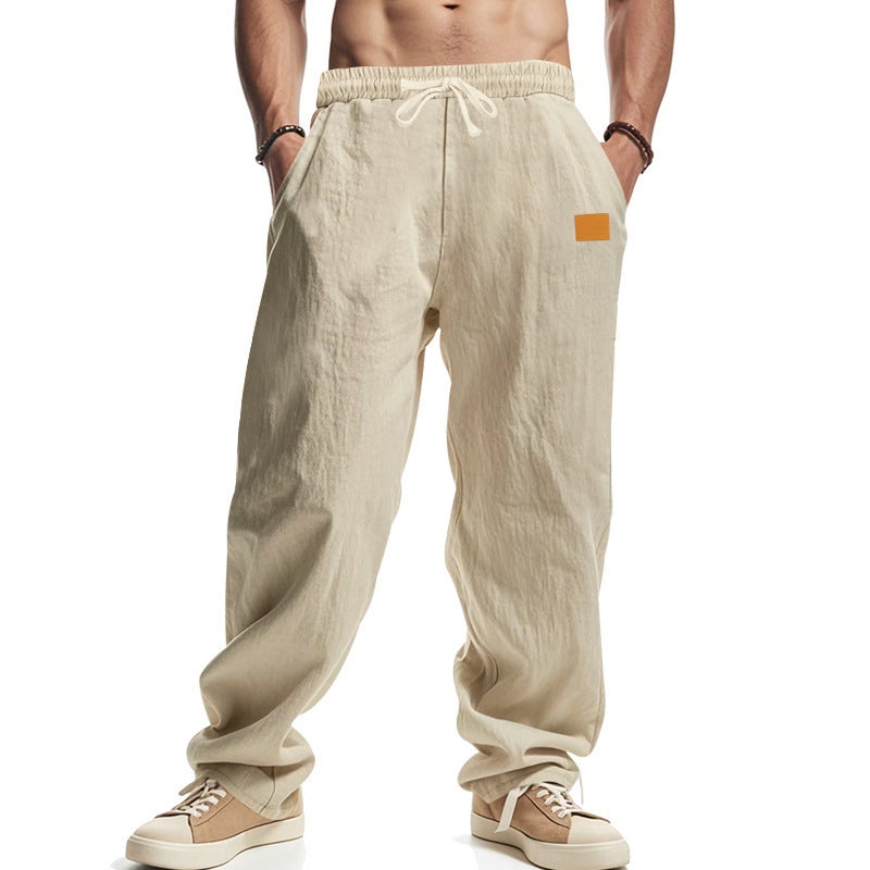 Men’s Linen Pants – Mid-Waist, Solid Color, Casual Summer Trousers - Daily Goods