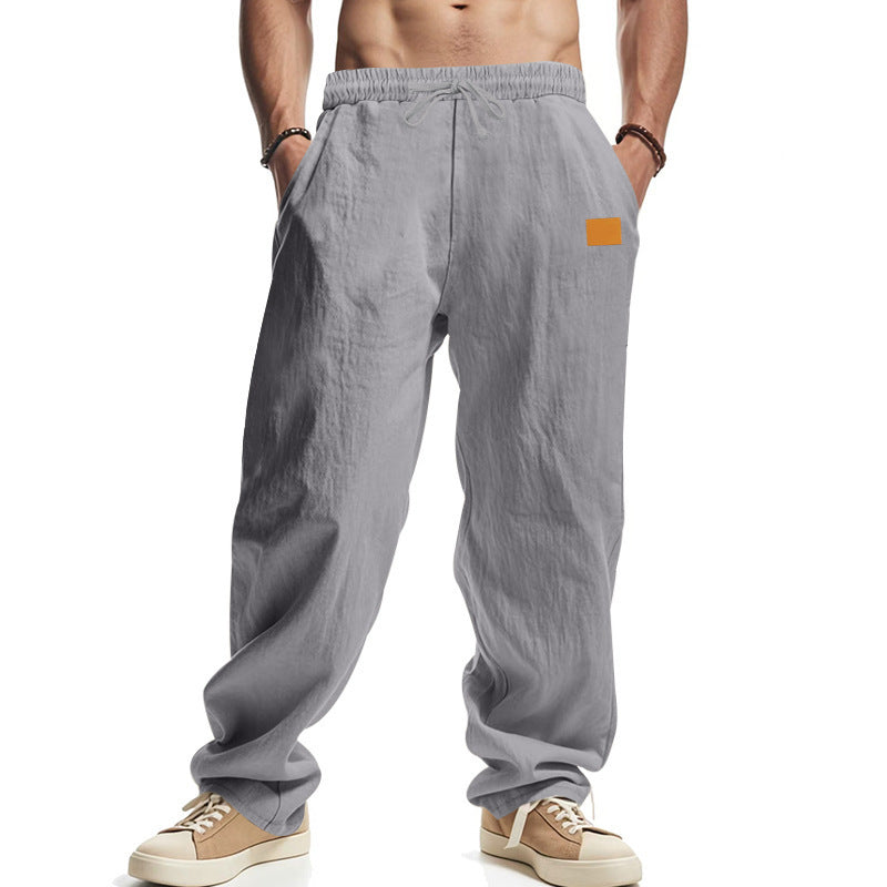 Men’s Linen Pants – Mid-Waist, Solid Color, Casual Summer Trousers - Daily Goods