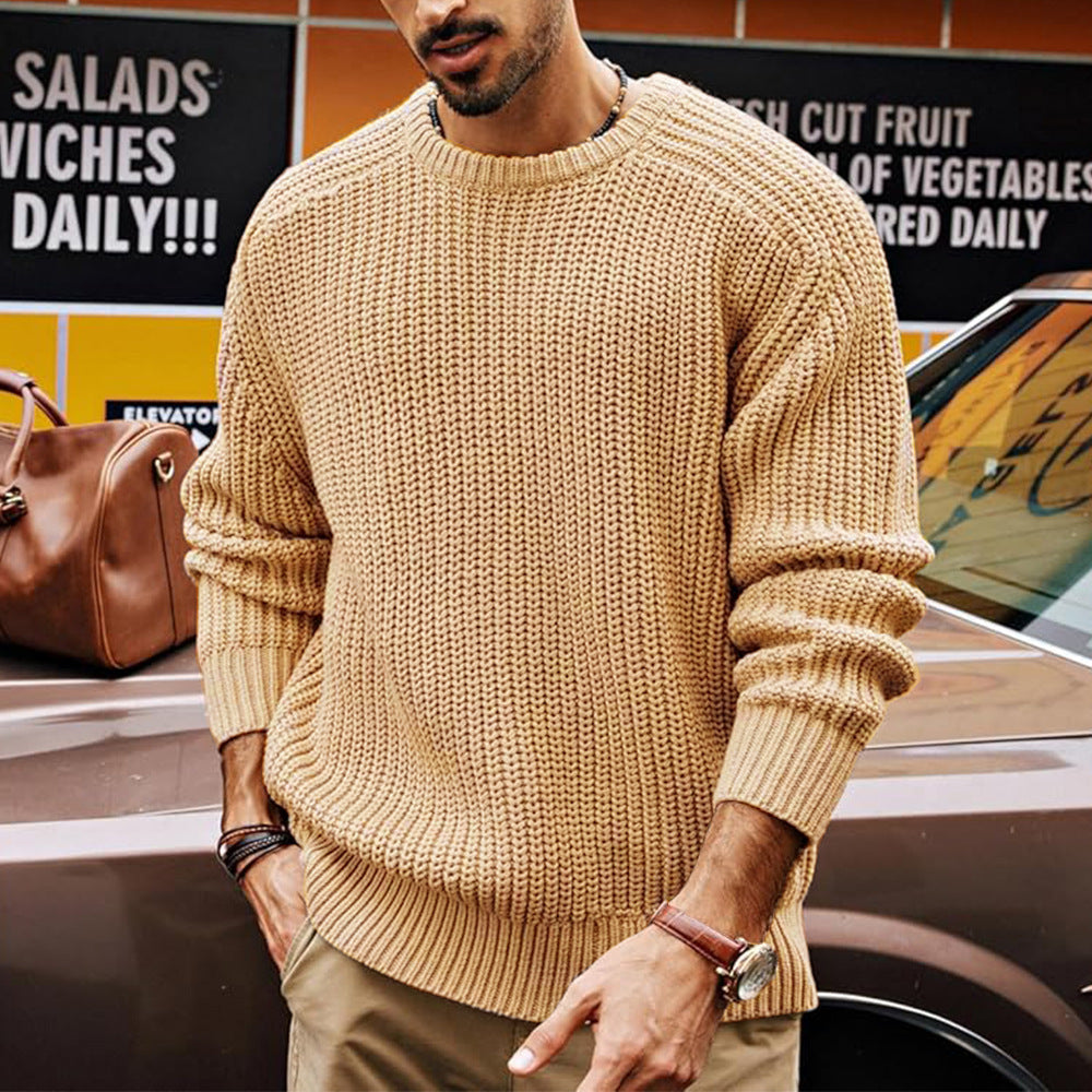 Men’s Pullover – Loose Fit Long Sleeve Casual Sweater - Daily Goods