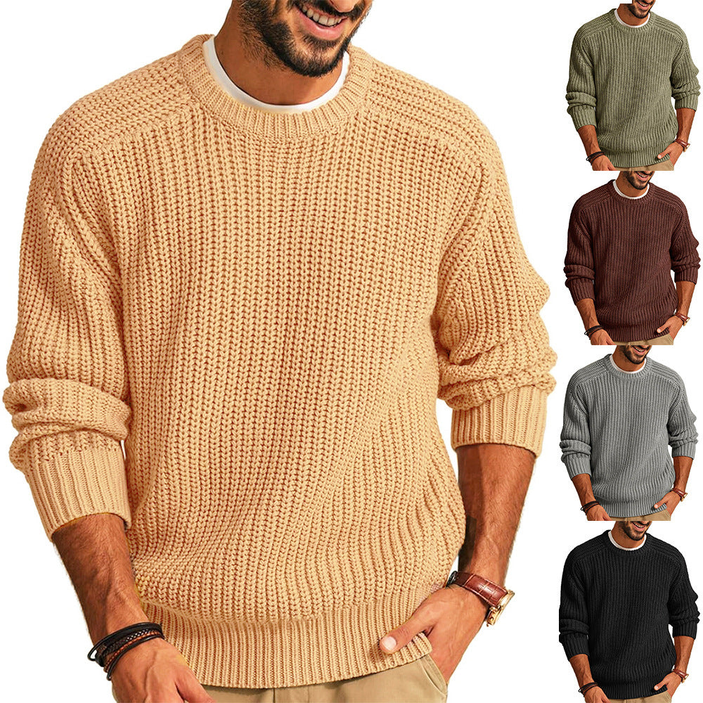 Men’s Pullover – Loose Fit Long Sleeve Casual Sweater - Daily Goods