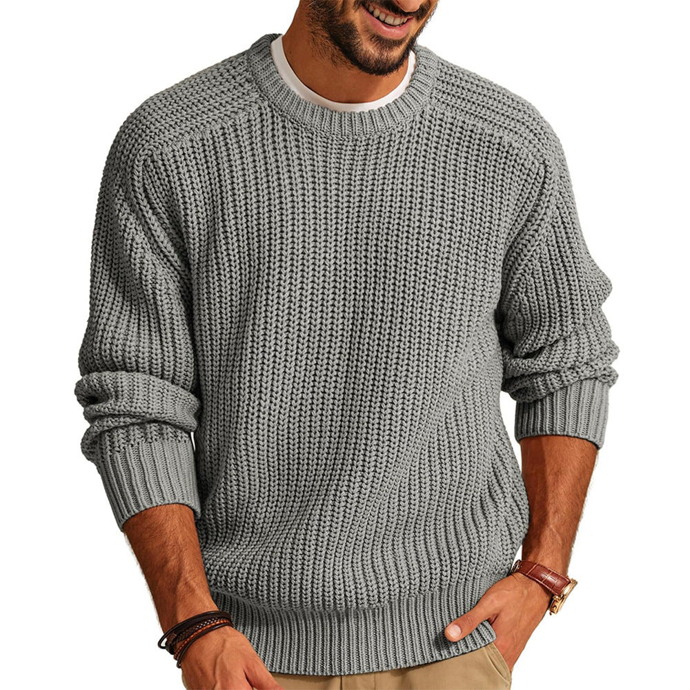Men’s Pullover – Loose Fit Long Sleeve Casual Sweater - Daily Goods