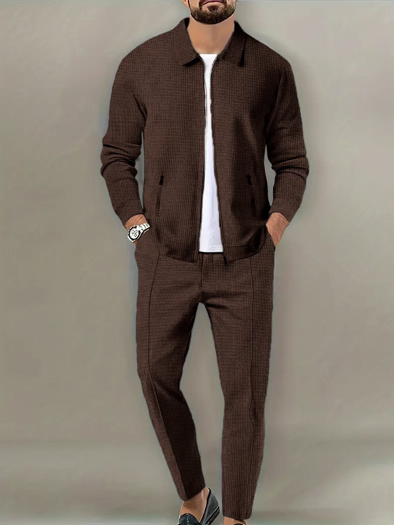 Men’s Slim Fit Cotton Blend T-Shirt – Solid Color Casual Top - Daily Goods