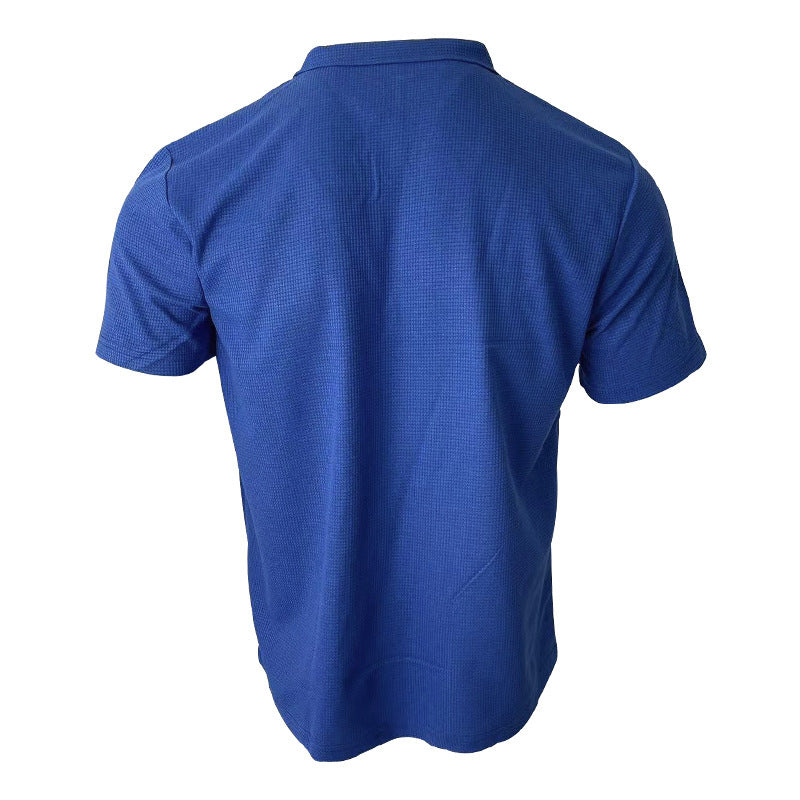 Men’s Slim-Fit Short Sleeve Shirt – Solid Color Polyester Blend, Lightweight Summer Casual Wear - Daily Goods