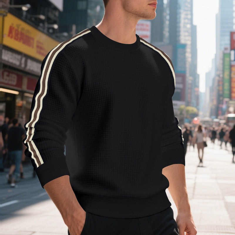 Men’s Striped Plaid Pullover Sweater – Loose-Fit Long Sleeve Casual Top, Youth & Adult - Daily Goods