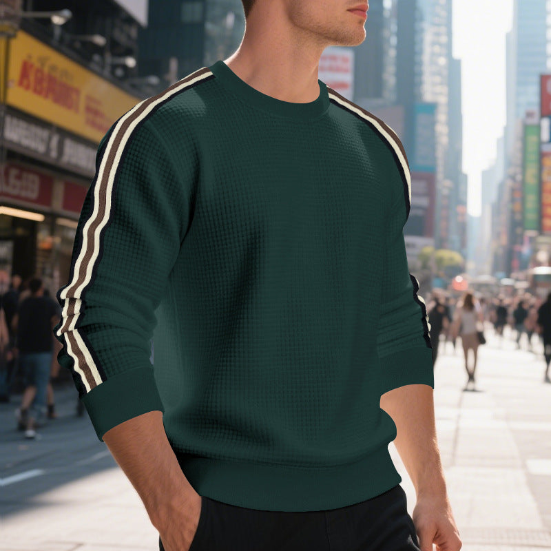 Men’s Striped Plaid Pullover Sweater – Loose-Fit Long Sleeve Casual Top, Youth & Adult - Daily Goods