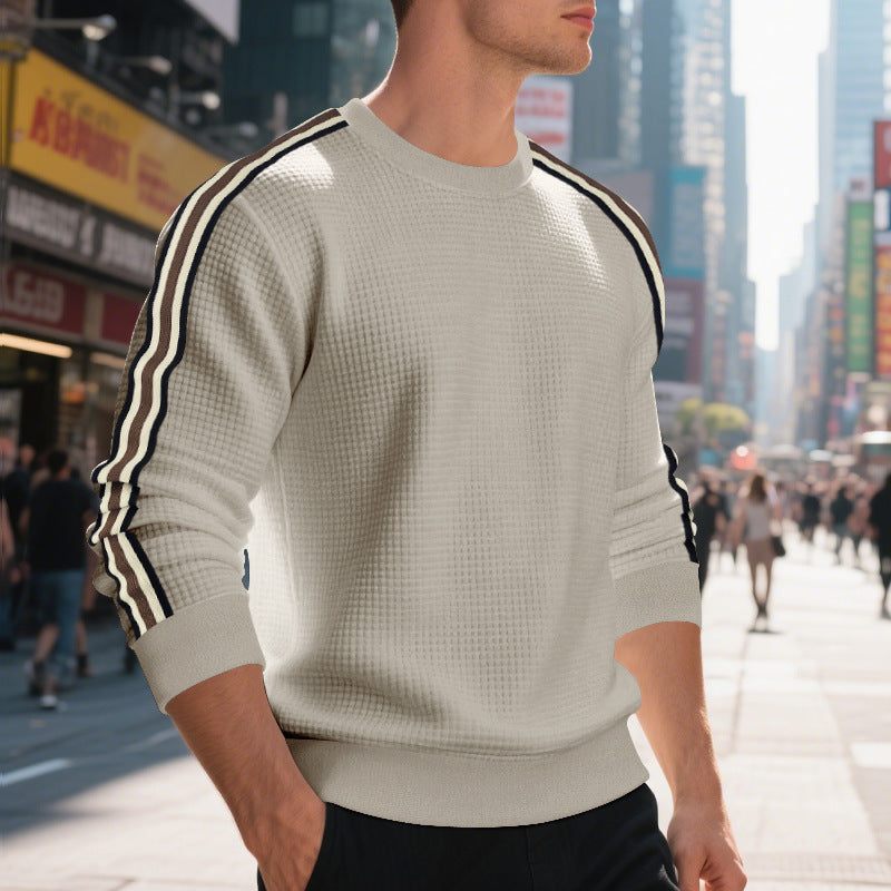 Men’s Striped Plaid Pullover Sweater – Loose-Fit Long Sleeve Casual Top, Youth & Adult - Daily Goods