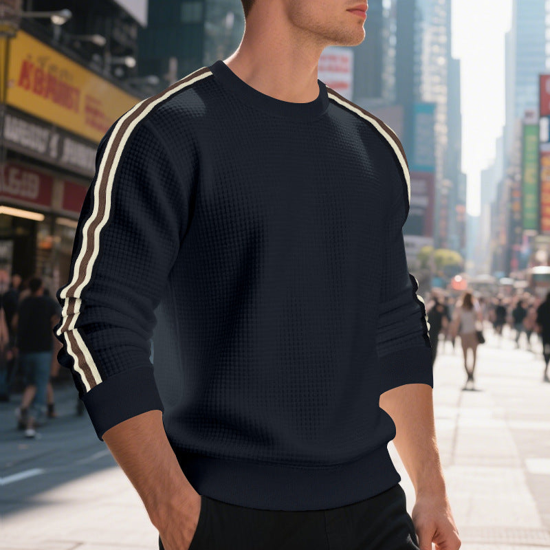 Men’s Striped Plaid Pullover Sweater – Loose-Fit Long Sleeve Casual Top, Youth & Adult - Daily Goods