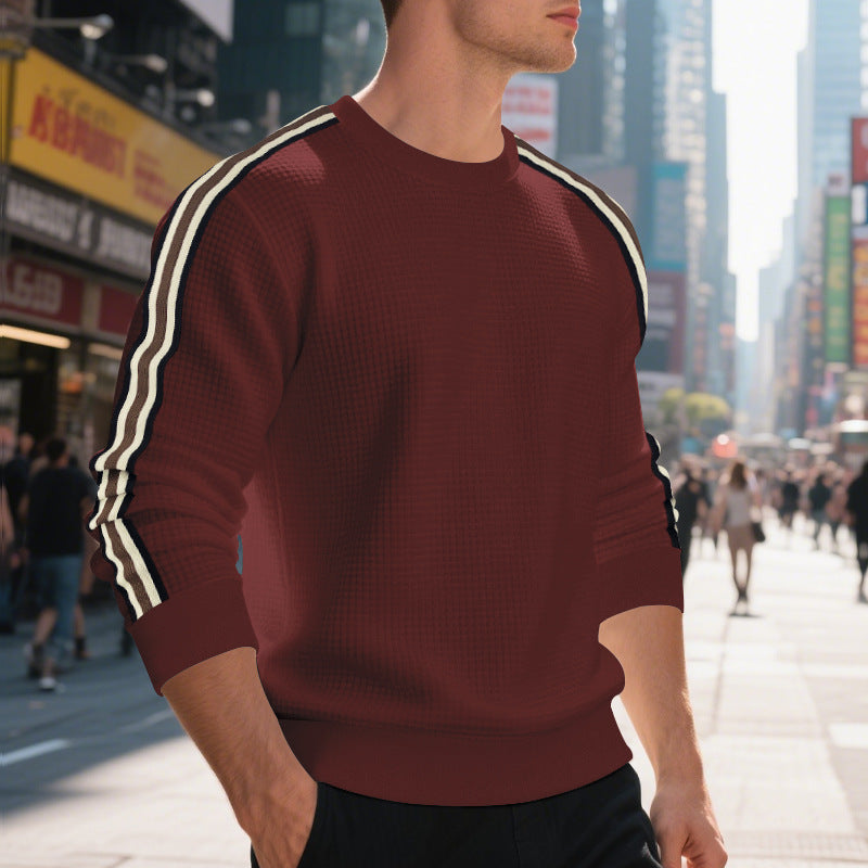 Men’s Striped Plaid Pullover Sweater – Loose-Fit Long Sleeve Casual Top, Youth & Adult - Daily Goods