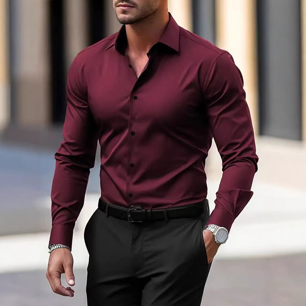 Men’s Velvet Cardigan – Long Sleeve, Solid Color, Stylish & Comfortable Polyester Outerwear - Daily Goods