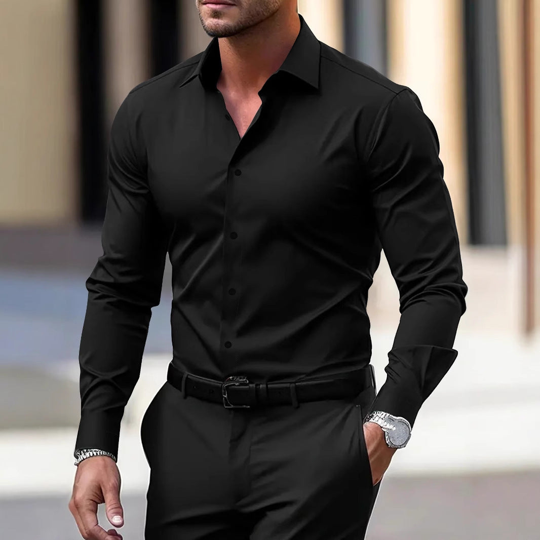 Men’s Velvet Cardigan – Long Sleeve, Solid Color, Stylish & Comfortable Polyester Outerwear - Daily Goods
