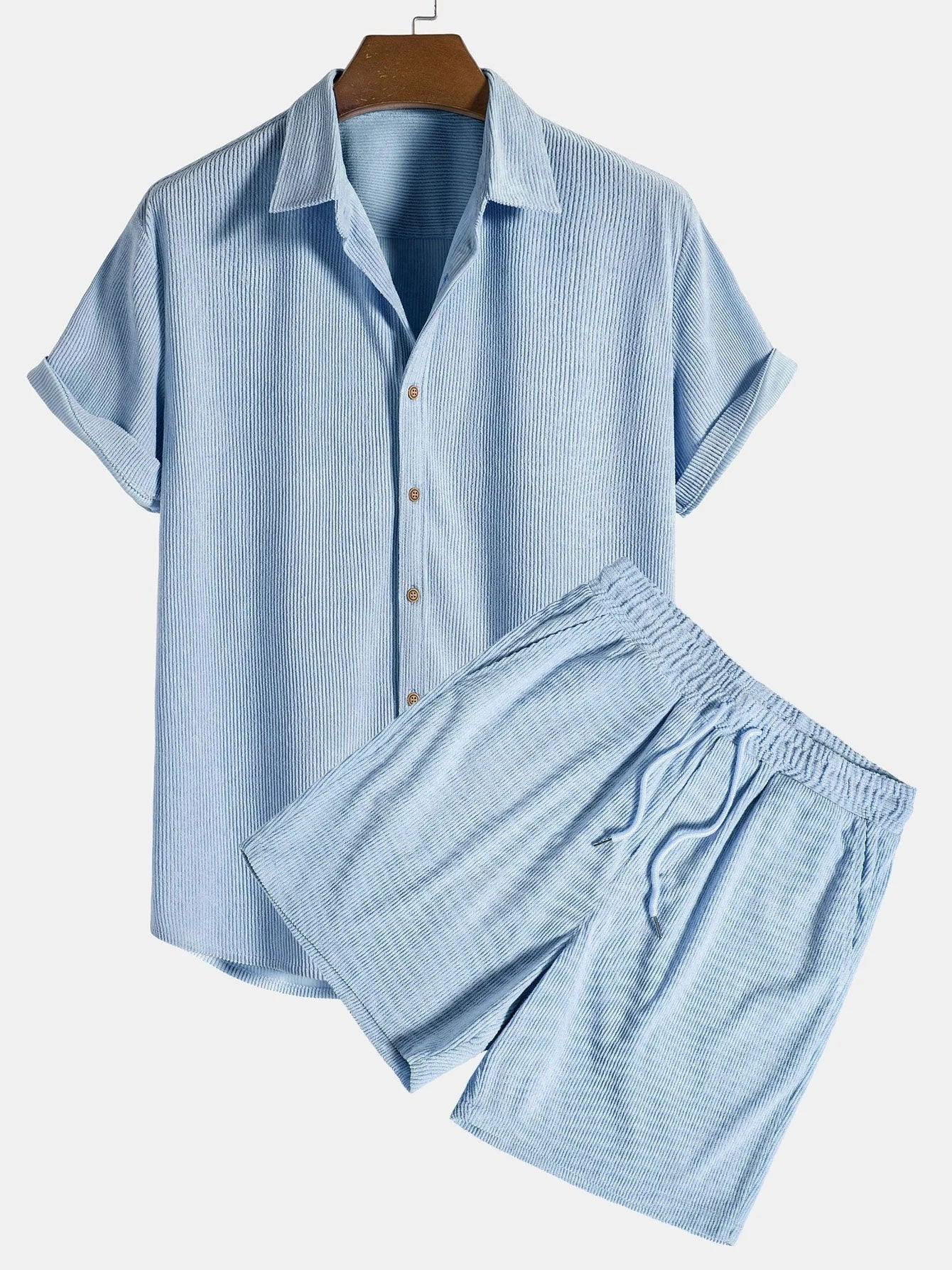 Men's Leisure Set – Short Sleeve Top & Pants, Solid Color Casual Outfit - Daily Goods