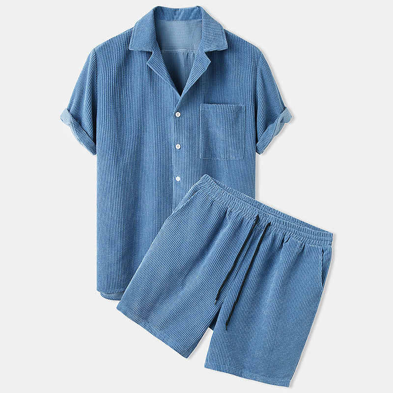 Men's Leisure Set – Short Sleeve Top & Pants, Solid Color Casual Outfit - Daily Goods