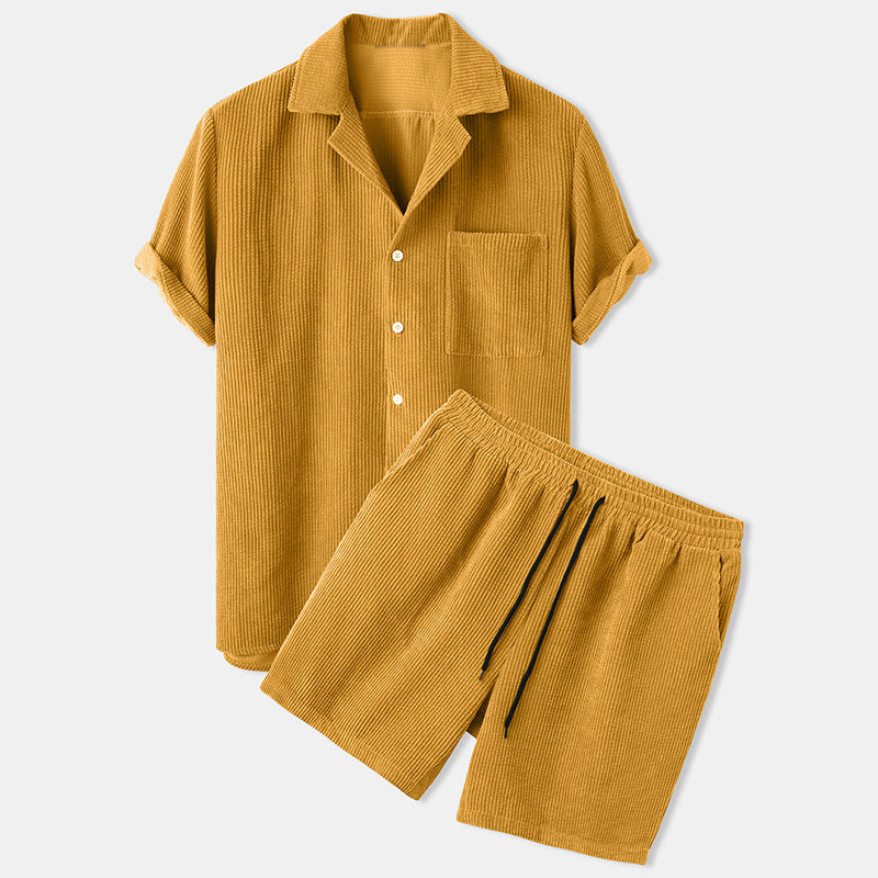 Men's Leisure Set – Short Sleeve Top & Pants, Solid Color Casual Outfit - Daily Goods