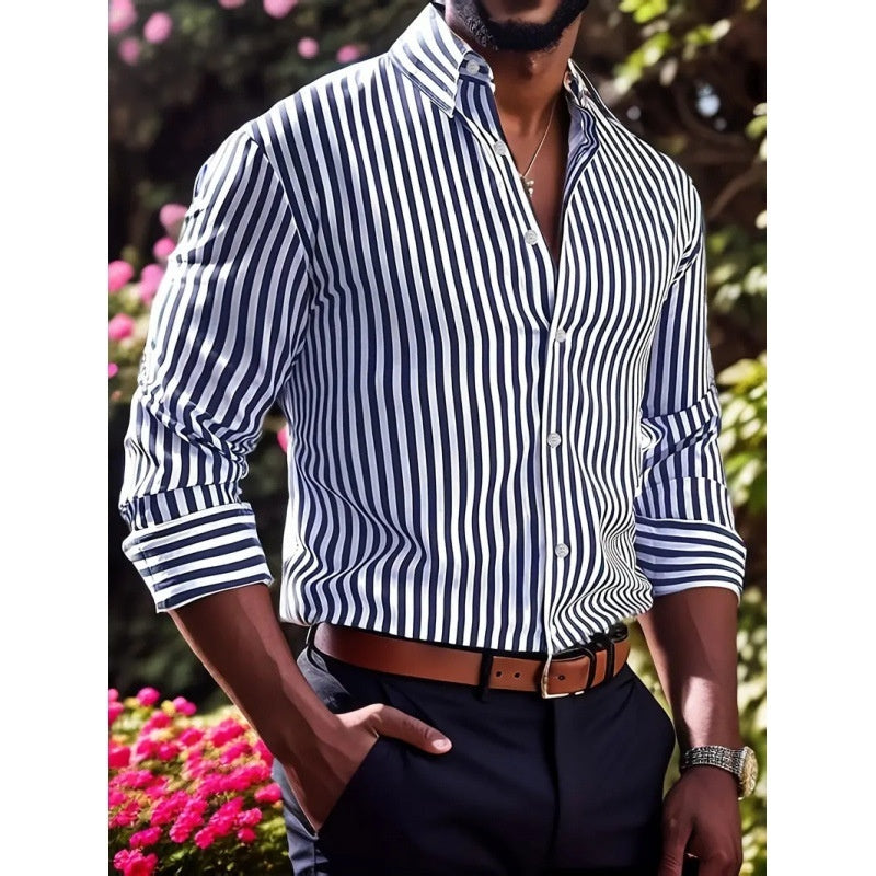 Men’s Slim Fit Striped Shirt - Daily Goods