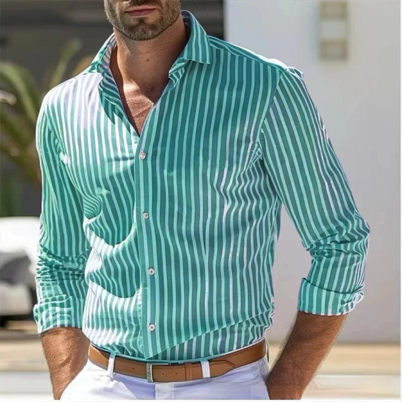 Men’s Slim Fit Striped Shirt - Daily Goods