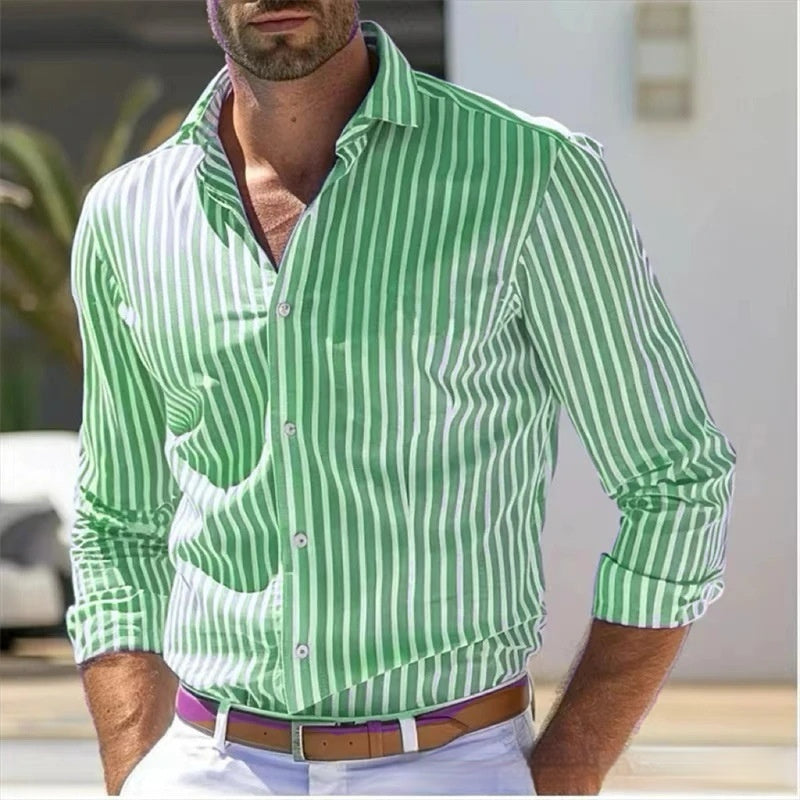 Men’s Slim Fit Striped Shirt - Daily Goods