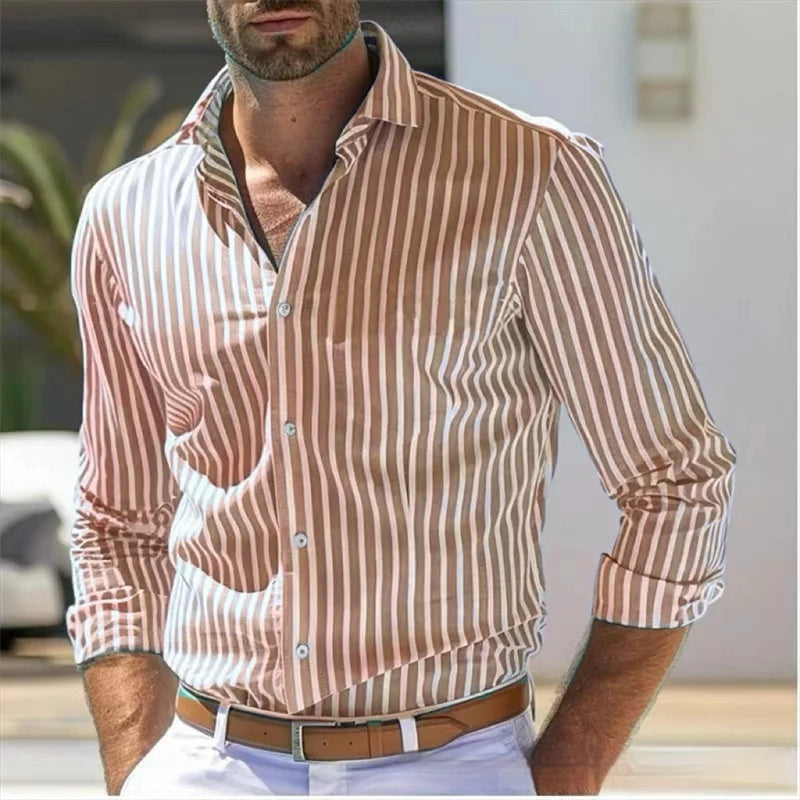 Men’s Slim Fit Striped Shirt - Daily Goods