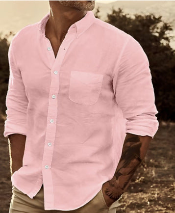 Men’s Cotton Long Sleeve Casual Shirt - Daily Goods