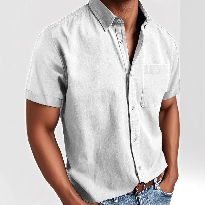Men’s Short Sleeve T-Shirt – Polyester Fiber Casual Top for Summer - Daily Goods