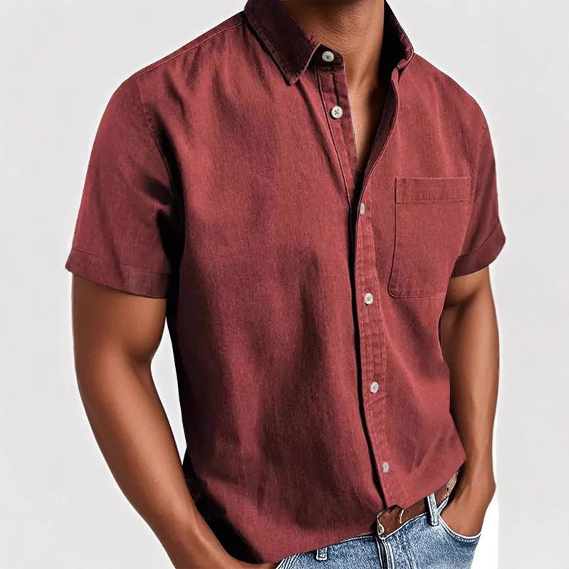 Men’s Short Sleeve T-Shirt – Polyester Fiber Casual Top for Summer - Daily Goods