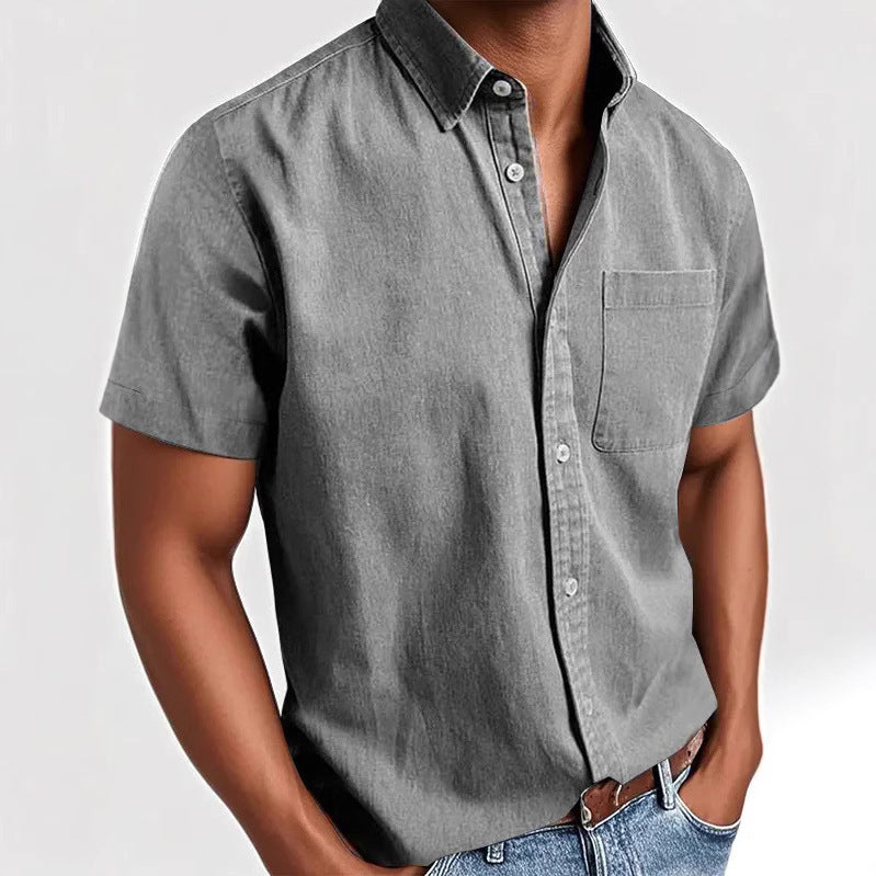Men’s Short Sleeve T-Shirt – Polyester Fiber Casual Top for Summer - Daily Goods