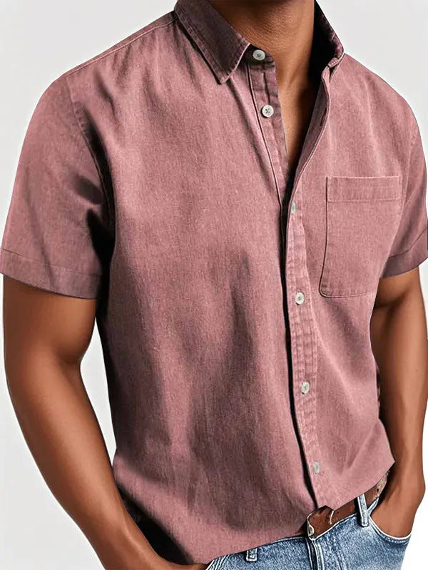 Men’s Short Sleeve T-Shirt – Polyester Fiber Casual Top for Summer - Daily Goods