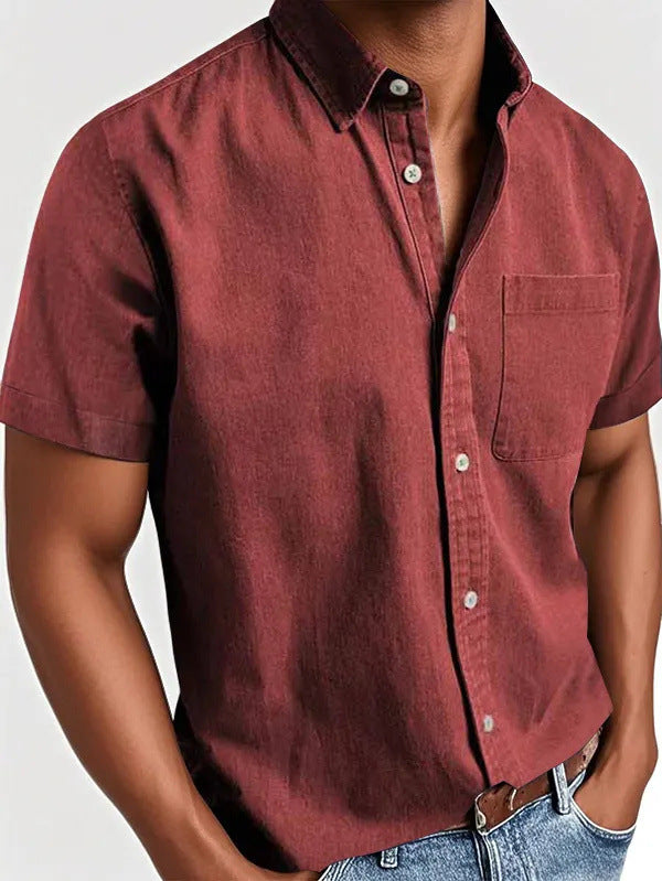 Men’s Short Sleeve T-Shirt – Polyester Fiber Casual Top for Summer - Daily Goods