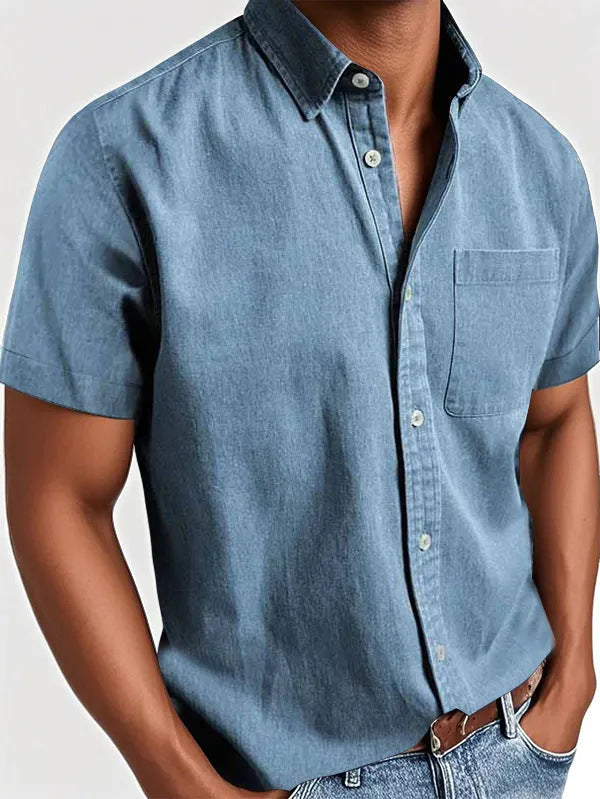 Men’s Short Sleeve T-Shirt – Polyester Fiber Casual Top for Summer - Daily Goods