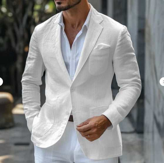 Men’s Solid-Color Polyester Jacket – Casual Leisure Wear, Multiple Color Options, Graphic Customizable - Daily Goods