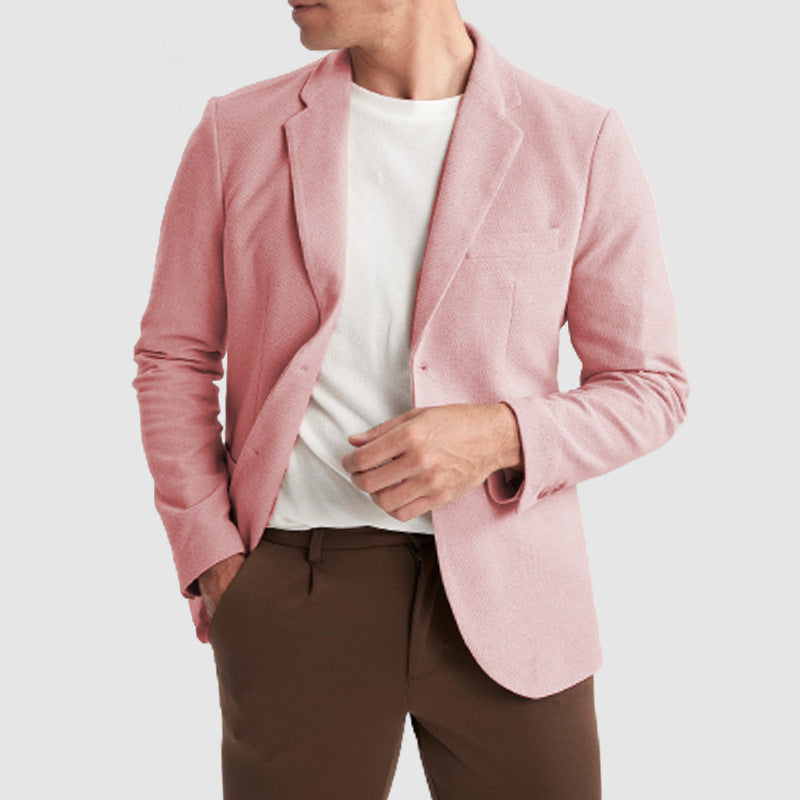 Men’s Solid-Color Polyester Jacket – Casual Leisure Wear, Multiple Color Options, Graphic Customizable - Daily Goods